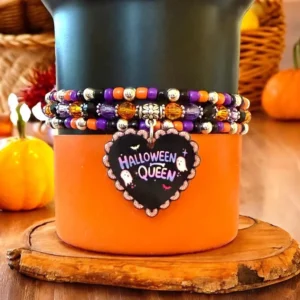 Halloween bracelet with "Halloween Queen" charm.