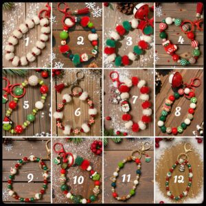 A 12-day Christmas countdown with decorated wreaths and numbered tags.