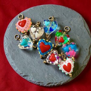 Glass Puffed Hearts