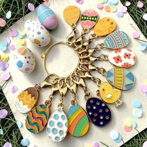 Easter Eggs with Bonus Chick on a Ring ~ 12 piece set!