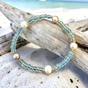 "Seafoam Kiss" BoHo Beaded Bracelet / Anklet